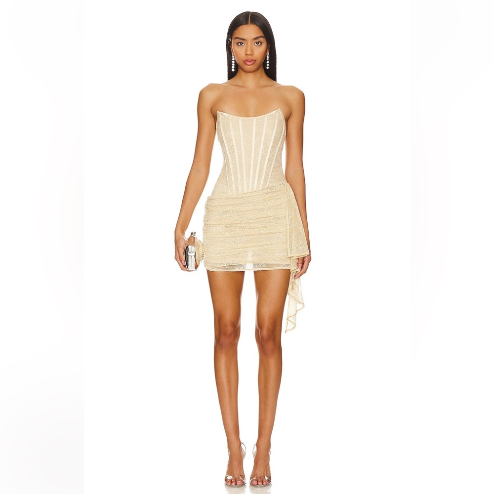 Lynette Mini Dress in Sand Neutral NBD